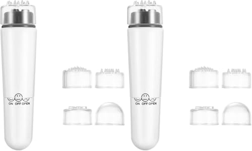2PCS Gesichtsmassagegerät 4 in 1 Elektrische Gesichtsmassagegerät Mini Akupressur Massagegerät für Schmerzen Schmerzlinderung (weiß)