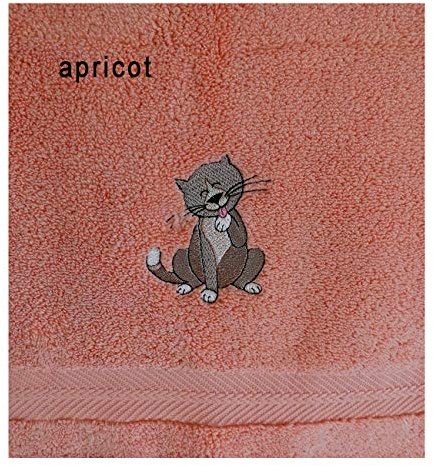 Besticktes Gästehandtuch Kinderhandtuch mit Katze und Name | Handtuch in mehreren Farben mit verschiedenen Stickmotiven