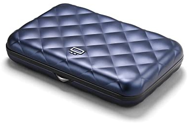 ÖGON -DESIGNS- Aluminium-Damenkartenetui mit RFID-Schutz. Modell: Helsinki | Elegantes Steppmuster. Sofortiger Kartenzugriff. Einhändige Bedienung. Für bis zu 10 Karten & Geldscheine.