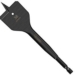 1 x SabreCut SCRIW38_1 38mm x 152mm Impact Rated Flat Wood Spade Bit for Softwood Hardwood Chipboard