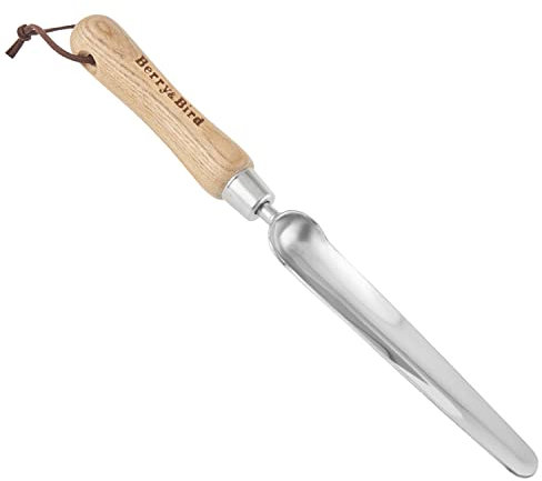 Berry&Bird Garden Unkraut jäten Schaufel, Edelstahl Widger mit Holzgriff Multifunktionale Hand Dibble Tool Weeder Garten Wurzel Kelle Transplantter für Wurzeln und Pflanzung