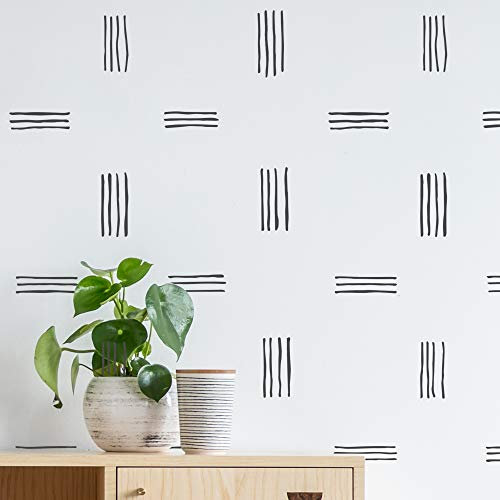 STENCILIT Stripes Muster Wandschablone Groß - Größe 61 x 100 cm - Wandschablone Kinderzimmer - Stencil Schablonen Wand - Schablone Wand…
