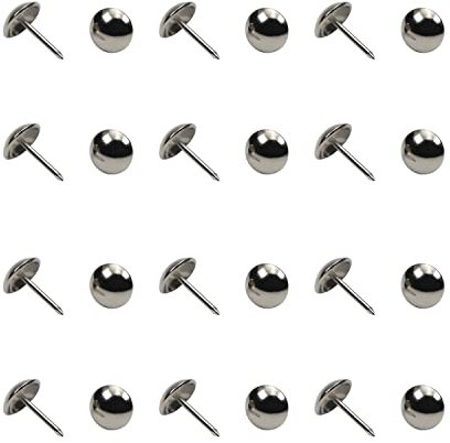 Yinpecly Polsternägel, 1,1 cm Kopfdurchmesser, Edelstahl, rund, für Möbel, dekoratives Sofa, Kopfteil, Stuhl, Hardware, Korkplatte, 35 Stück