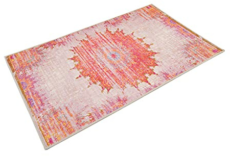 Wecon Home Sleepwalker Badteppich, 70 x 120 cm, bunt | Badematte, Rutschfest und Waschbar, Vintage Oriental