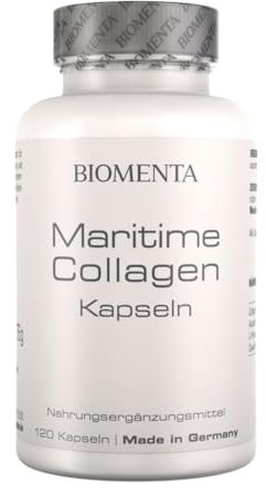 BIOMENTA Maritime Collagen – 120 hochdosierte Caviar Kollagen Kapseln mit Kollagenpeptiden, Auster Extrakt und Hyaluronsäure - Premiumqualität