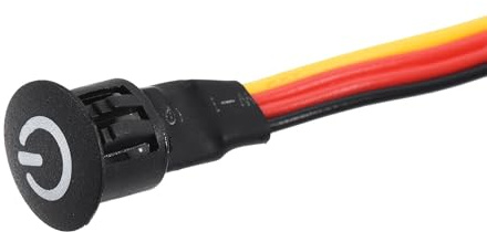 sourcing map DC 12V Touch Dimmer Interruttore 10mm Diametro Snap-in Mount Nero per Luci LED Striscia Luci