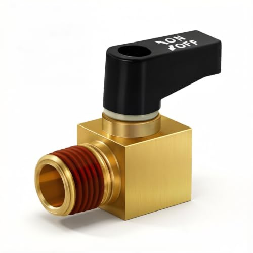 SUNROAD Air Compressor Valve ,Ball Type Drain Valve Brass Mini Ball Valve, 1/4 Inch NPT Male x NPT Female for Air Compressor