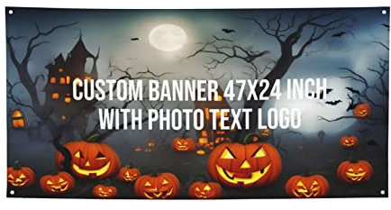 Personalisiert Party Banners Zeichen Foto Geburtstag Banner Angepasst Bild Text Halloween Banner Anpassbar Christmas Banner For Innen Draussen Veranstaltungen Geschäft Klassenzimmer Dekorationen