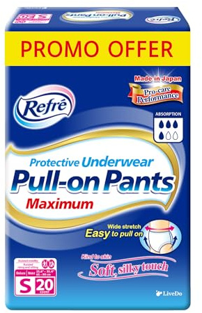 Pull-On Premium Pants Maximum - Unisex Protective Underwear - Breathable Disposable Incontinence Briefs - Ultra Absorbent & Odor Control Adult Diapers with Stretch Waist - Small (25.6-35.4) - 20 Ct
