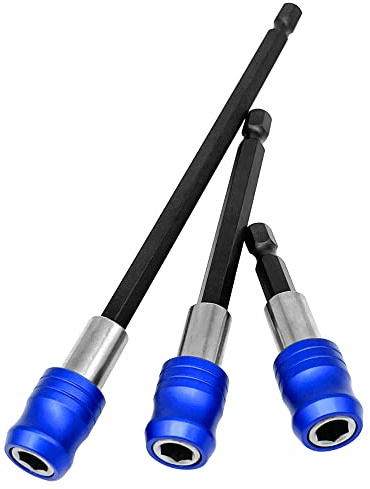 3Pcs Screwdriver Bits Holder 1/4 Inch Hex Shank Magnetic Extension Bar | Quick Change Socket Screw Driver Drill Bit for Electric Screwdrivers, Hand-held Driver, Power Drill, 60/100/150mm