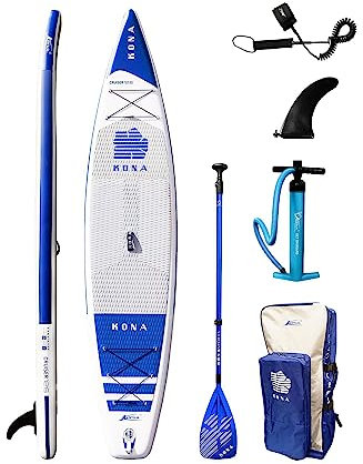 Kona aufblasbares Sup Board mit Paddel - Paddelbrett mit notwendigem Zubehör für den Einsatz und Transport – Für Jugendliche und Erwachsene - Stand-up Paddle Board - Cruiser 12.6 - 381 x 77,5 x 15 cm