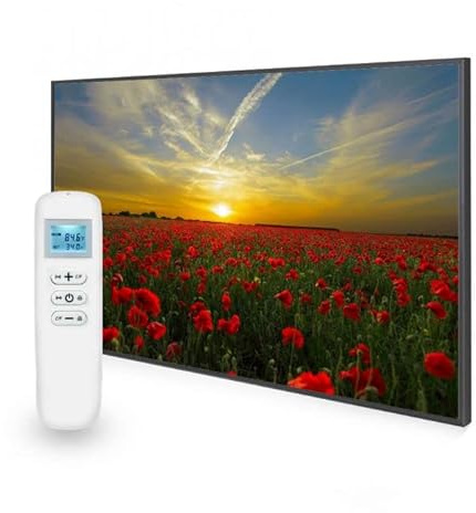 Mirrorstone Nature 900W Smart Wi-Fi Infrared Picture Heater, Electric Heating Panel, Low Consumption Home Living Room (Setting Sun)