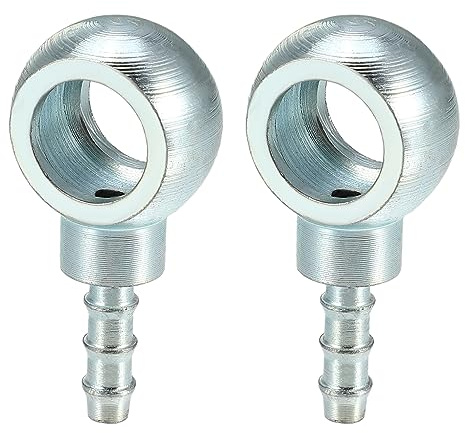 QUARKZMAN Motorrad Banjo Fitting Adapter 12mm 2 Stück Für Bremssystem | 12Mm Durchmesser, 42X21Mm Größe, Banjo Id 12Mm, Barb Od 5.6Mm, Für Luft, Kraftstoff, Motor, Hohe Präzision
