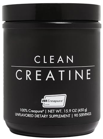 CLEAN Creatine - 100% Creapure® Creatine Monohydrate Powder for Muscle Health, Performance and Cognitive Support | 3rd Party Certified by NSF | 90 Servings | Unflavored | Vegan, Keto, and Gluten-Free