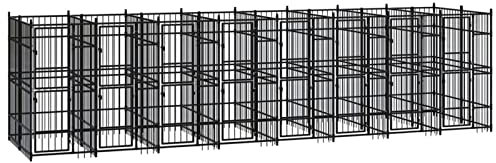 Camerina Outdoor-Hundezwinger Dog House Outdoor Pet Comfort Katzengehege Hundeauslauf DraußEn Tiergehege Stahl 14,75 m² 3097943