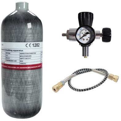 TUXING 4500 Psi kolfiber HPA Air Paintball tanksystem, 2 L 122 Cu i Pcp lufttank kolfibercylinder med fyllstation för Pcp luftgevär dykning