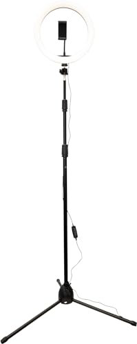 NJS Selfie LED Extra Large Ring Light With Tripod, Mobile Phone Holder For TikTok Video, YouTube, Makeup and Live Streaming, USB Powered