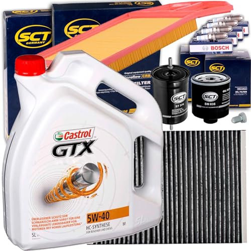 BandelOne enthält Filterset+5W40 Öl+Zündkerzen für 1.4 16V für Golf 4 Bora 1J Octavia 1U