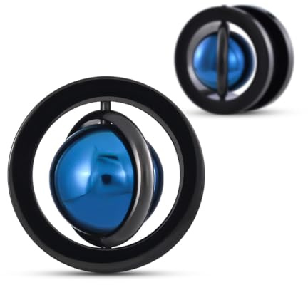 COOEAR Planet Ear Tunnels Flesh Plugs, Edelstahl Messgeräte für Ohrringe, Schrauben zurück Stretcher Expander.