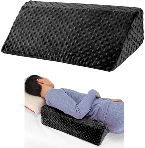 Jacobable Wedge Pillow for Side Sleeping, Body Positioning Foam Wedge Pillow, Side Wedge Pillow for Sleeping Non-Slip Back Positioning Pillow for Bed Sore Wedge (Black)
