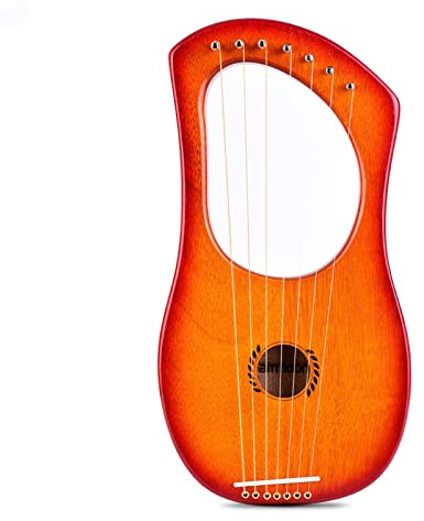Tragbare Harfe, 7-saitige Lyra-Harfe, antikes Lyres-Holzsaiteninstrument mit Tragetasche, Saitensatz, Stimmschlüssel, 2 Plektren
