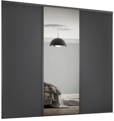 Spacepro Kit Porta Armadio Scorrevole, Acciaio Inossidabile Legno ingegnerizzato Vetro, Grafite, 914mm
