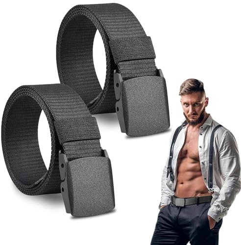 CYZBL Quick Release Tactical Belt 2 Pack 123cm Metal Free Adjustable Canvas