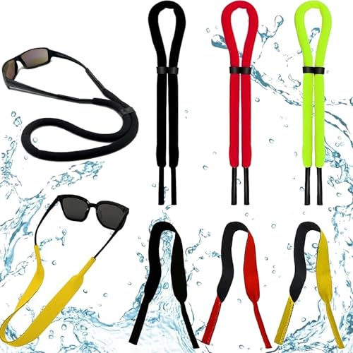 ERFGT 6 Stück Schwimmfähiges Brillenband Sport, Sportbrillenband Wassersport, Sportbrillenband Verstellbar, Schwimmfähiges Sport Brillenband, für Segeln, Surfen und Mehr Wassersport (2 Stile)
