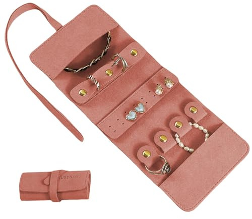 Rouleaux à bijoux, organisateur de bijoux portable, rouleau à bijoux de grande capacité, rouleau à bijoux de voyage, organisateur de boucles d'oreilles, de bracelets, de bagues, rouleau de voyage à bi