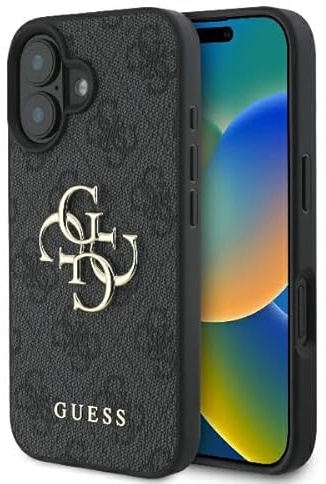 CG MOBILE Guess GUHCP16S4GMGGR hülle für iPhone 16 6.1 Schwarz hardcase 4G Big Logo | Hardcase, 4G Big Logo