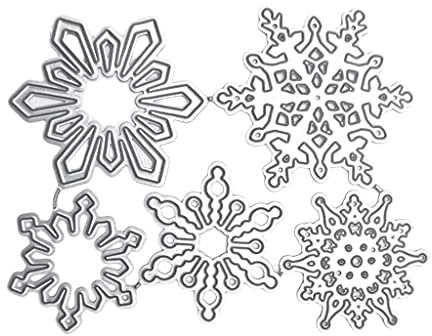 Mllepjdh 5 Teile/Satz Schneeflocken Stanzen Winter Schneeflocken Präge Schablonen Heiligabend Party Karten Machen Zubehör