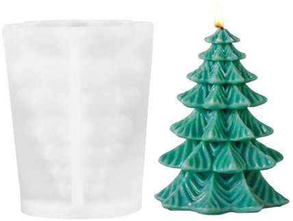 Silikonform Weihnachten Weihnachtsbaum, Silikonformen Gießformen Weihnachten Silikonform Kerzen Tannenbaum Tannenzapfen Kerzen Formen Silikon Kerzenformen Gießform Weihnachten für Handwerk (A)