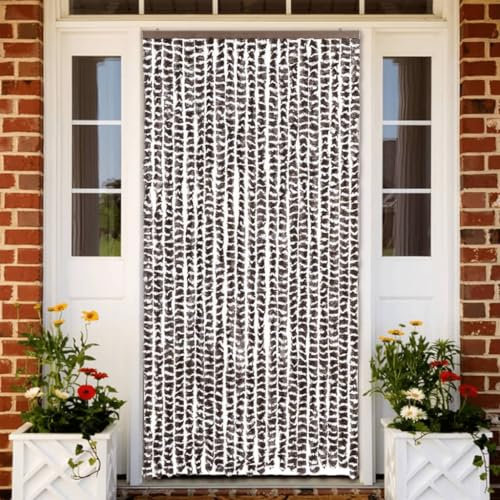 XGWKCNV Furniture Select Insektenvorhang braun und weiß 90x220 cm Chenille