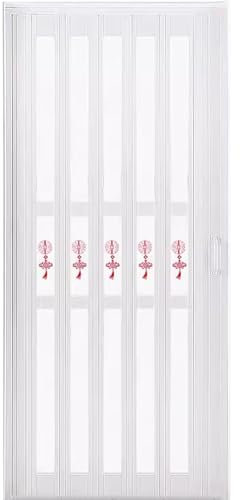 Akkordeon-Falttür aus weißem PVC und Acryl, Raumteiler, magnetische Schiebetür für Wohnmobil, Badezimmer, Flur, Schrank, Schlafzimmer, 60 cm bis 160 cm, verstellbare Breite 200 cm Höhe