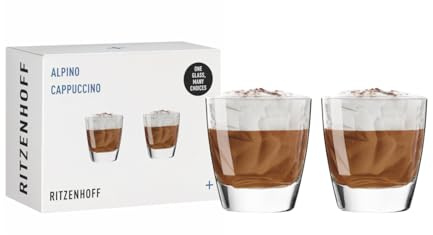 RITZENHOFF Cappuccinoglas-Set 2er - 200 ml - Made in Germany | Artikelnr. 3992001, 2 Cappuccinogläser 200 ml, Kristallglas, spülmaschinenfest