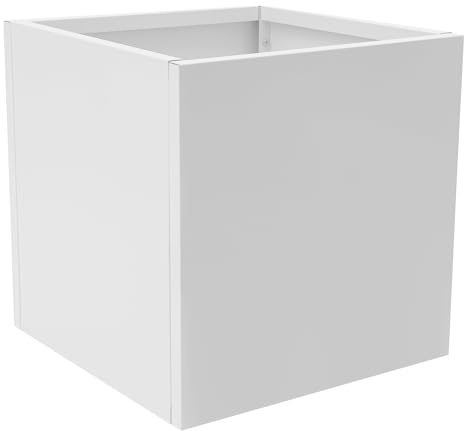 DDZcozy Pflanzkübel Groß Außen, Blumenkübel 50x50x50 cm Blumentopf Quadratisch Weiß Pflanzgefäß für Gärten, Eingänge, Terrassen