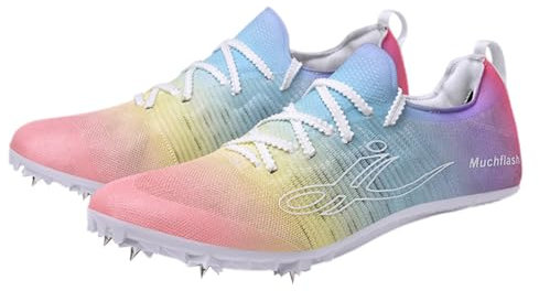 Fooceoute Zapatillas Deportivas con Clavos,Zpatillas De Clavos De Salto,Zapatos Picos De Atletismo Unisex,TacóN CóModo,Adecuado para Carreras De Velocidad,Saltos,Vallas