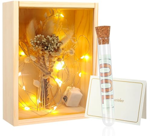 Regalos de boda para pareja de novios, regalo de dinero, boda, caja de madera con flores secas, tubo de ensayo para boda, tarjeta de boda, regalo para enamorados