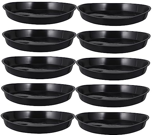 TOYANDONA Bandejas para Macetas y Palet para Macetas 10 Piezas Negro, Base para Plantas De Interior y Exterior, Bandejas De Plástico Resistentes para Bonsáis y Jardinería