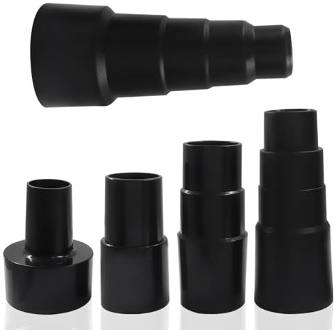 Kyuionty 5 Pcs Universal Vacuum Hose Adapter Kit, Multi-Size, Black