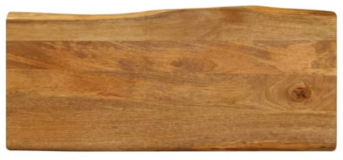 WEMYUFURN Tablero de mesa con borde de árbol, 100 x 40 x 2,5 cm, madera maciza de mango, placa de madera maciza, proyectos de madera, mesa de salón, para encimera de cocina