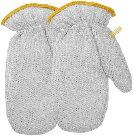 Hohopeti 2Pcs Heat Resistant Kitchen Cleaning Gloves Dishwashing Gloves with Extended Non Slip Oil for Home and Winter Use Random Color