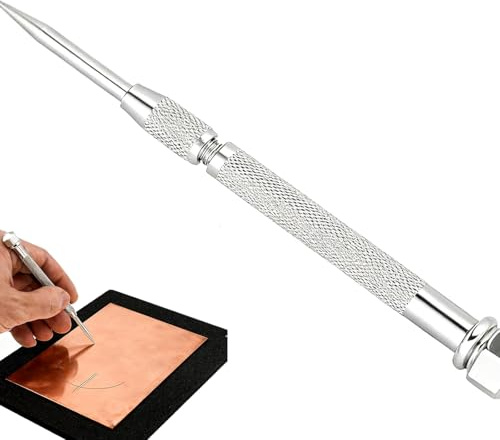 JLEivvi Pocket Scriber Tool – Carbide Steel Metal Engraving Pen with Carbide Tip, 2-7/8in Point Length, 3/8in Handle Diameter, Ideal for Marking on Welding/Glass/Metal in DIY, Crafts & Precision Work