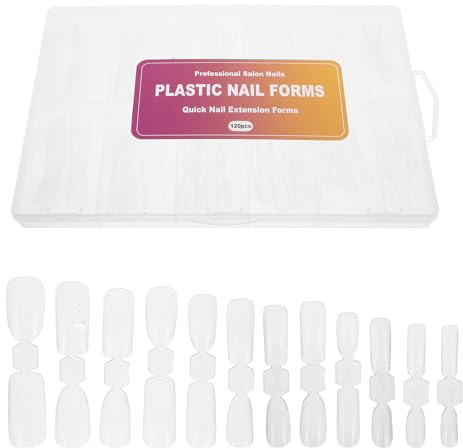 TOVINANNA 120 Piezas Extensiones de Uñas Transparentes Moldes para Extensiones de Uñas con Líneas de Escala Puntas de Plástico para Principiantes Salones de Belleza