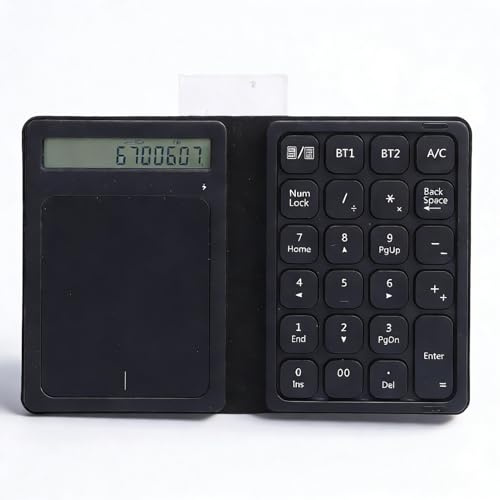 Sxhlseller Pavé Numérique Bluetooth 23 Touches, pavé Numérique sans Fil Pliable 3 en 1 avec Tactile et Calculatrice, pour Tablette, Ordinateur Portable, PC OS X