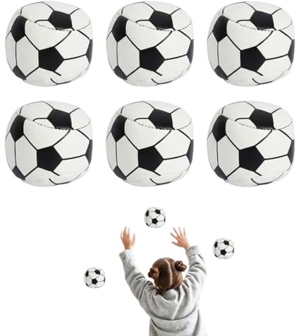 ZORTVUL 6 Pezzi Palline Giocoleria Morbide, Sacchetti Di Sabbia Per Calcio, Non Rotolano Facilmente Per Bambini, Ragazze, Adulti E Tifosi Di Calcio (Pu)