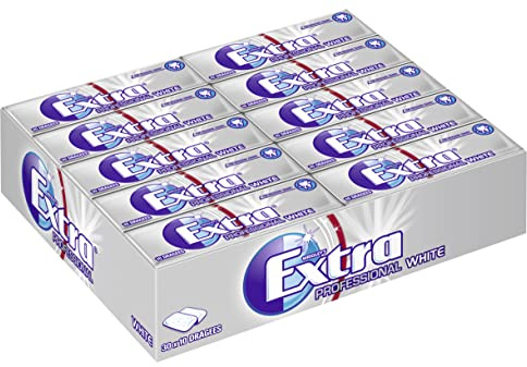 Extra Kaugummi | Professional White | Zuckerfrei | 30 Packungen (30 x 10 Dragees) , 300 Stück (30er Pack)