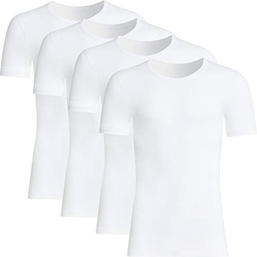 con-ta Herren-Unterhemd, 1/2 Arm 4er-Pack Feinripp weiß Größe 6