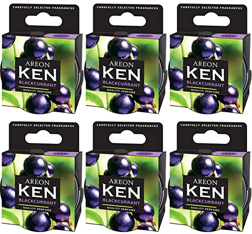 Areon Ken Lufterfrischer Dose Auto Duft Schwarz Johannisbeere Autoduft Duftdose Wohnung Erfrischer 3D Set ( Blackcurrant Pack x 6 )