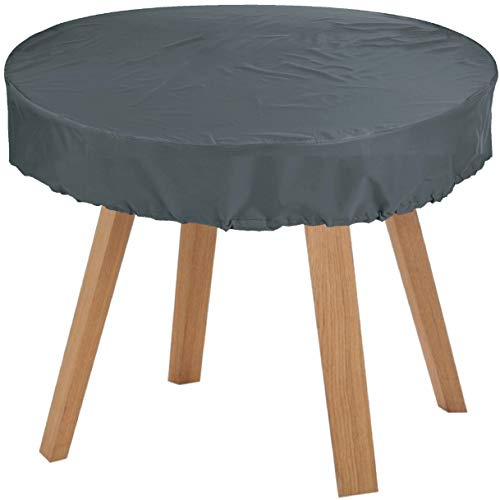 Kaufpirat Premium Abdeckplane Rund Ø 100x15 cm Holzbank Gartenmöbel Gartentisch Hülle Abdeckung Haube Schutzhülle Abdeckhaube 900 D, 500 g/m², 6.000 mm Wasserbeständigkeit Anthrazit